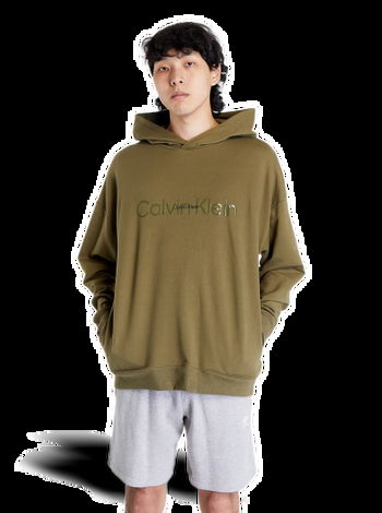 Calvin Klein Jeans monogram logo hoodie in tan