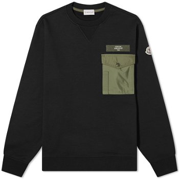 Moncler Long Sleeve Nylon Pocket T-Shirt 8G000-41-89A8F-999