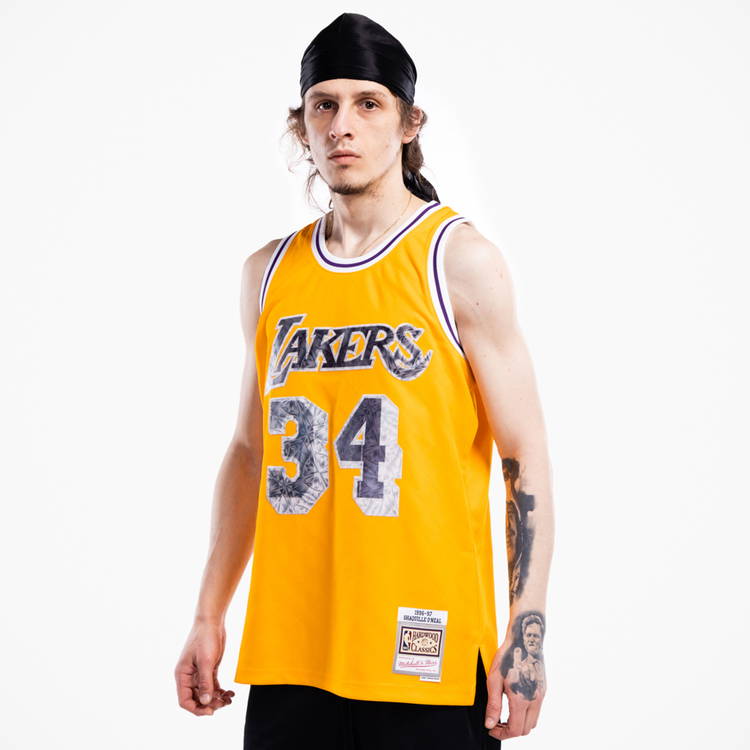 Jersey Mitchell & Ness 75th Anniversary Swingman Jersey Shaquille O'Neil Los  Angeles Lakers SMJY1202-LAL96SONLTGD