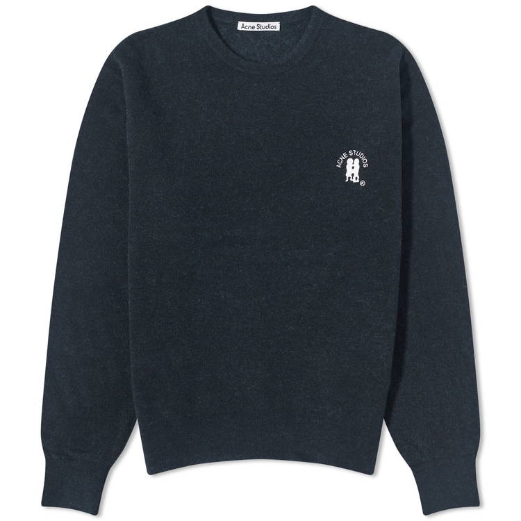 Sweater Acne Studios Kiza Alpaca Logo Crew Knit Dark Navy