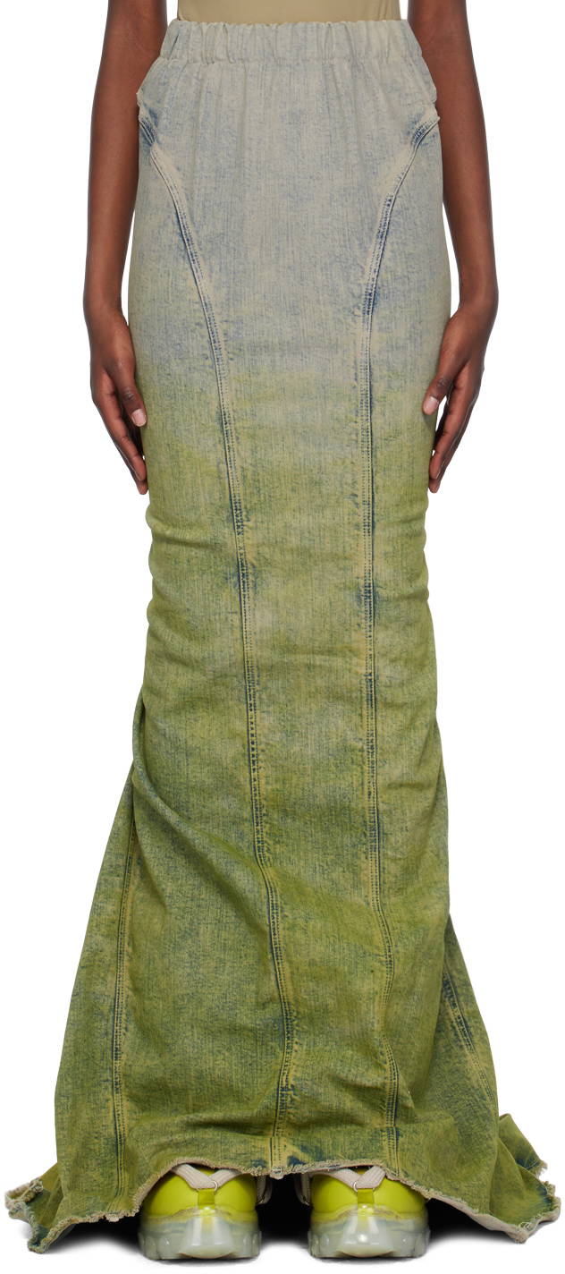 Skirt Rick Owens Dirt Pillar Denim Maxi Skirt RO02C1369 SLQ