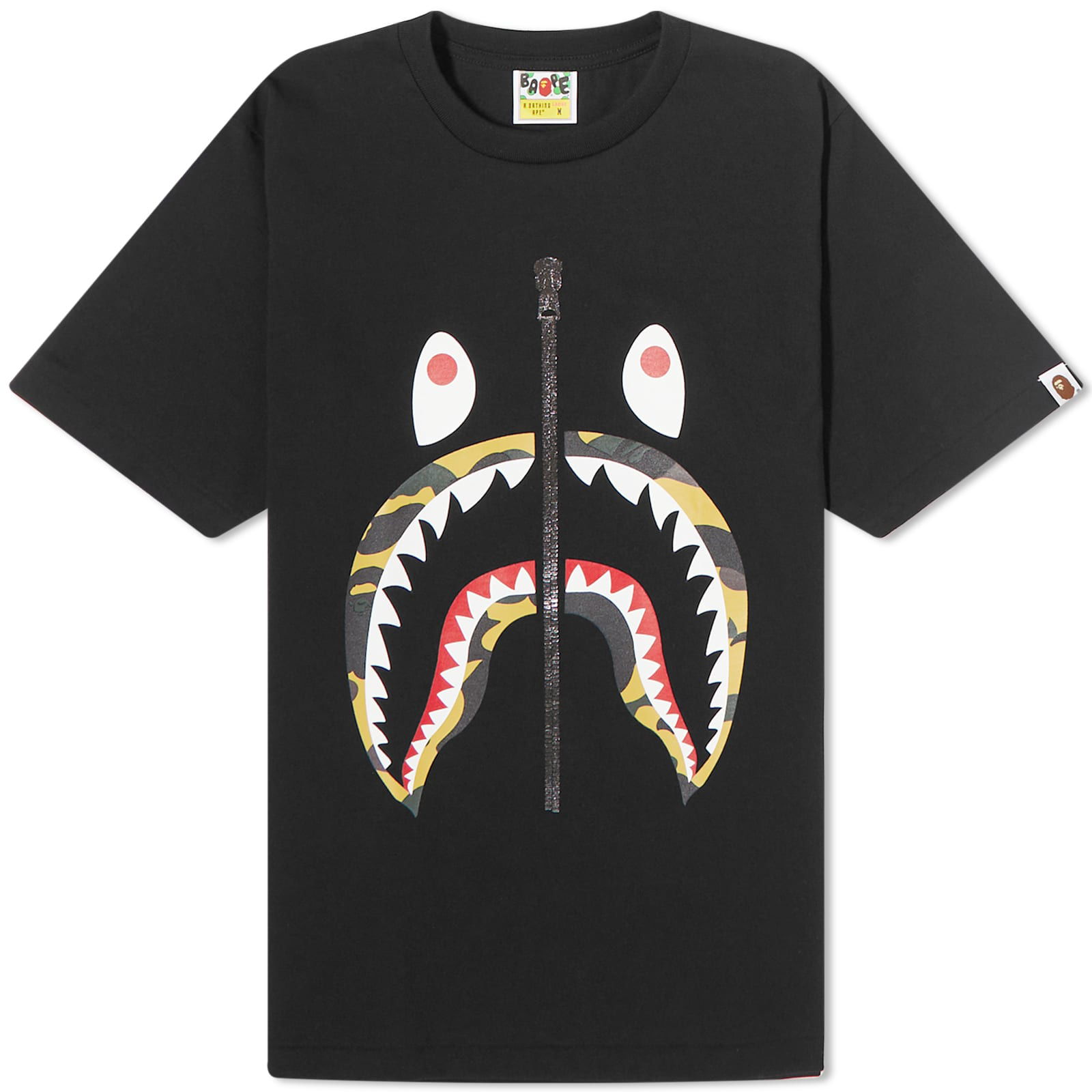 T-shirt BAPE 1st Camo Shark T-Shirt Black Yellow 001TEJ302007L-BKY | FLEXDOG