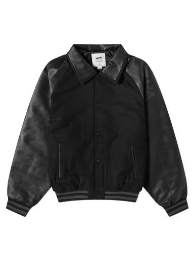 Jacket WACKO MARIA Leather Varsity Jacket 23FW-WMO-BL09-BLK | FLEXDOG