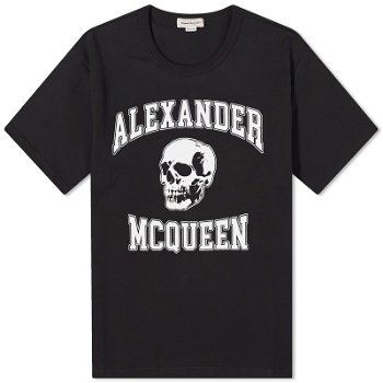 Alexander McQueen Varsity Skull Logo T-Shirt 759442QTAAW-0520
