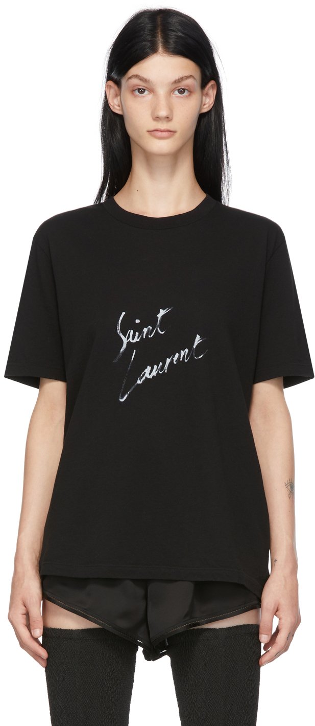 T-shirt Saint Laurent Signature Logo T-Shirt 480335YB2IS | FLEXDOG