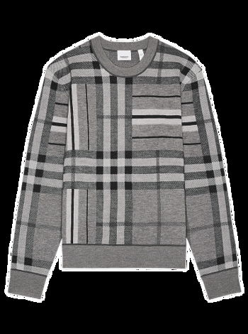 Burberry Check And Stripe Wool Jacquard Sweater 8058796