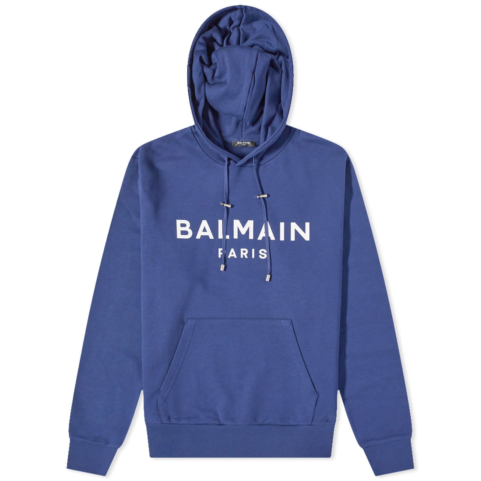 Balmain Blue Flocked Hoodie