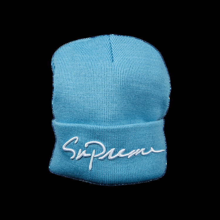 Beanie Supreme Classic Script Beanie FW18BN53 SLATE | FLEXDOG