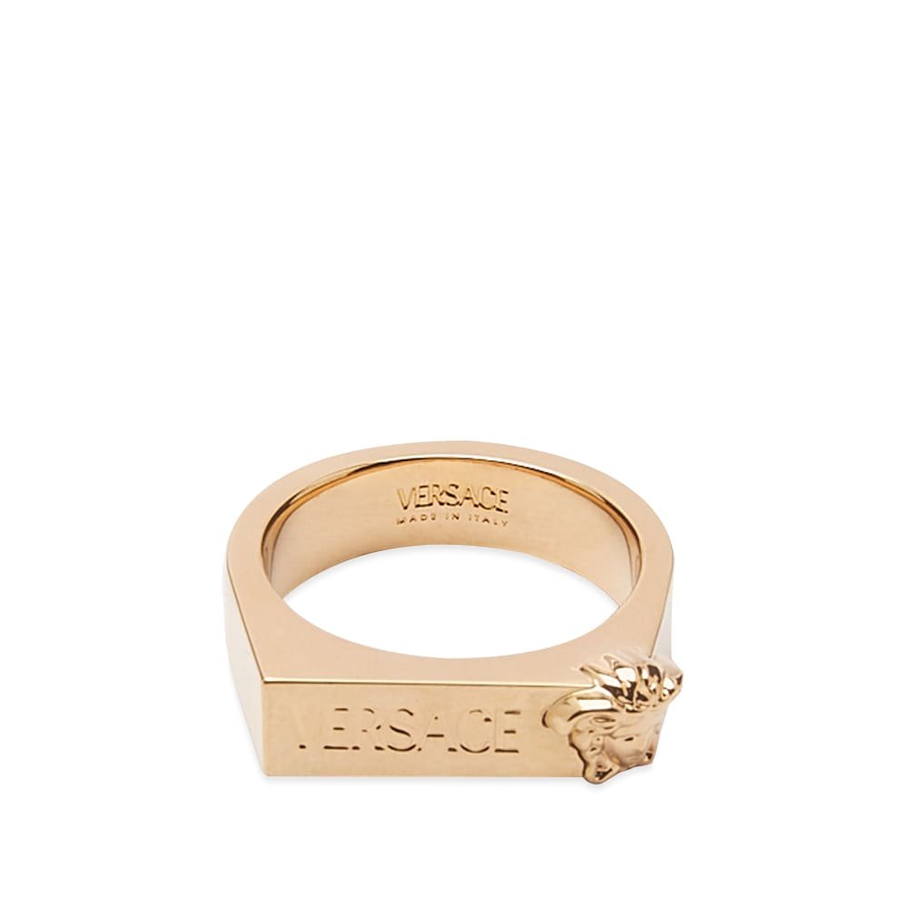 Versace Gold Tone Medusa Logo Band Ring – Boutique LUC.S