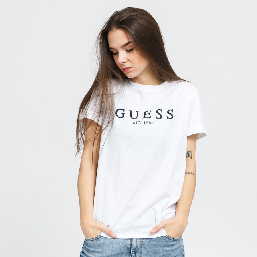 konjugat Sjældent Investere T-shirt GUESS W Roll Cuff Tee W0GI69R8G01-G011 | FLEXDOG