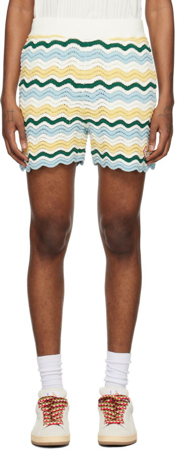 Casablanca Wavy Bouclé Shorts MPS24-KW-601-01