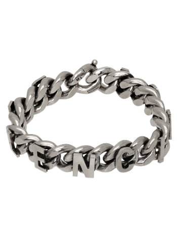 Balenciaga Gunmetal Chain Logo Bracelet 718510 TZ99I