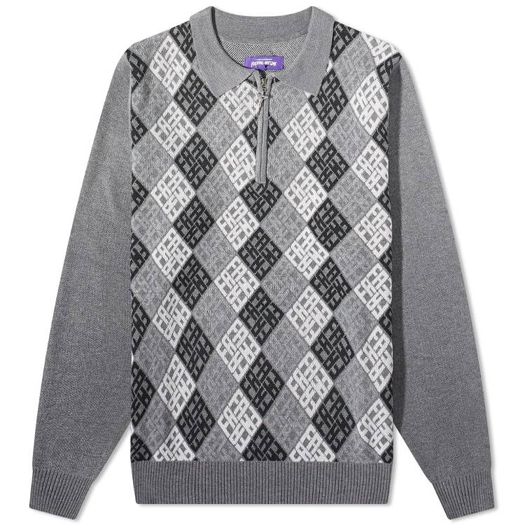 Sweater Fucking Awesome FA Monogram 1/4 Zip Knit FA1592-SLV | FLEXDOG