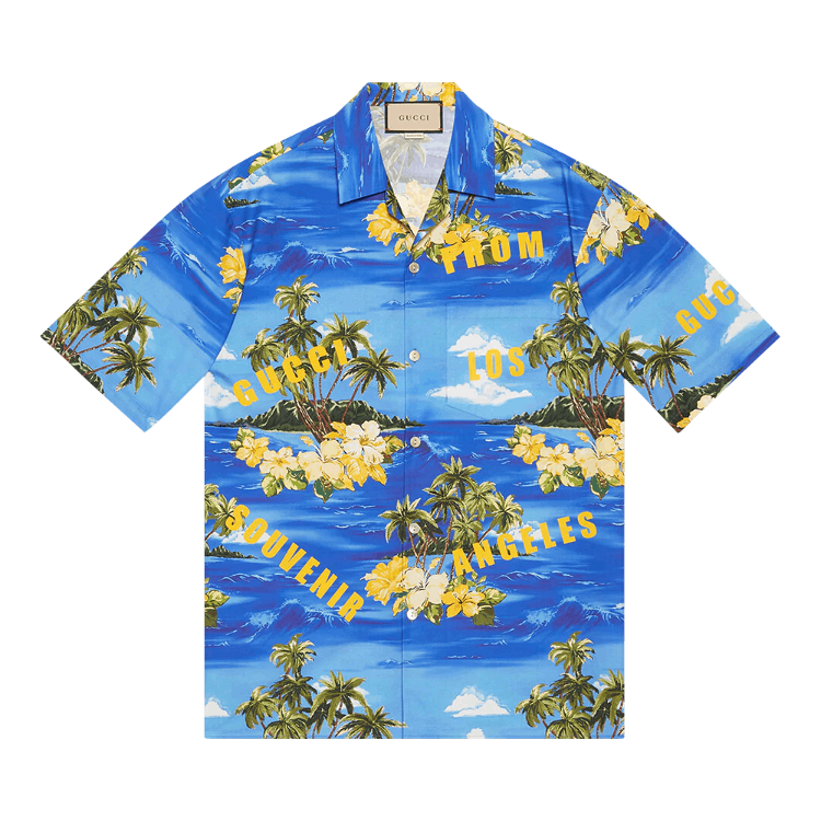 Shirt Gucci Printed Cotton Poplin Bowling Shirt 694124 ZAJSR 4464