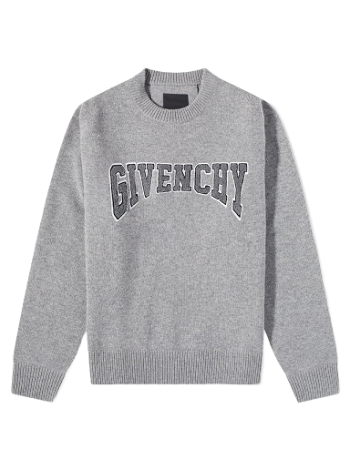 Givenchy Embroidered College Logo Crew Knit Grey/Black BM90KX4YC6-027