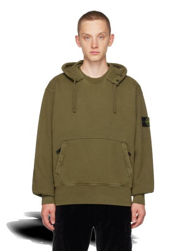 Stone Island – Garment-Dyed Brushed Fleece Crewneck Olive