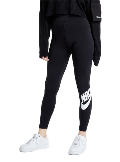 Nike Women's Mid-Rise Essential Swoosh Leggings Black 2XL