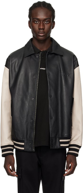 BOSS Hugo Emed Leather Jacket 50504408