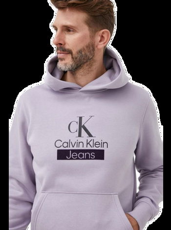 Calvin Klein Monogram Logo Jacquard Crewneck Sweater in Blue for Men