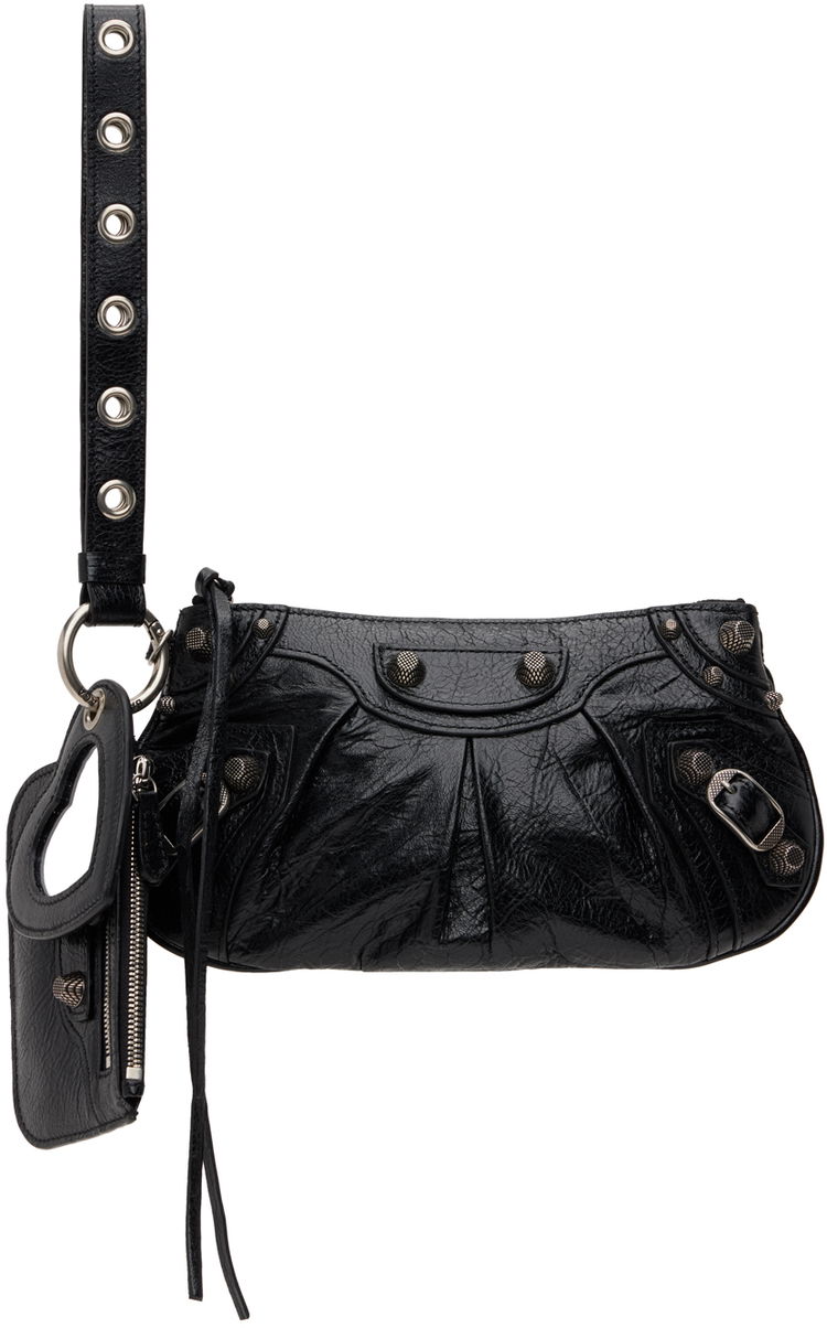 Le Cagole Leather Crossbody Bag in Black - Balenciaga