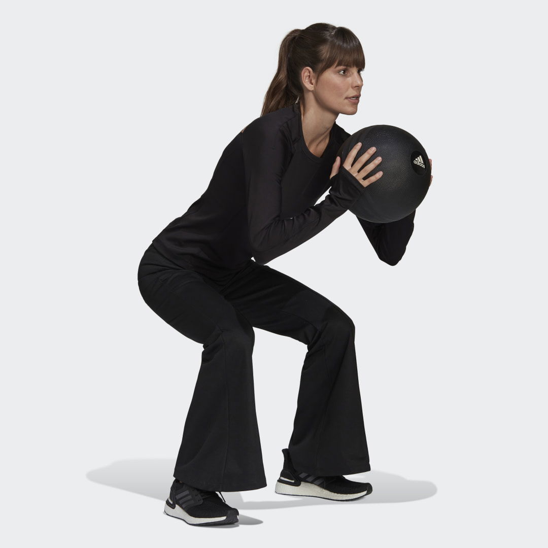 adidas Originals Karlie Kloss High Waist Flared Pants in Black