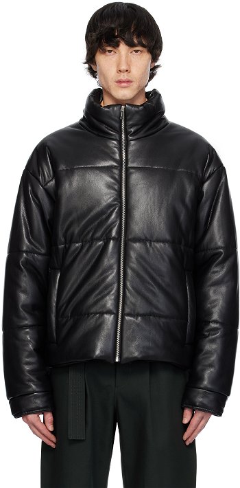 Nanushka Marron Vegan Leather Jacket NM23FWOW00599