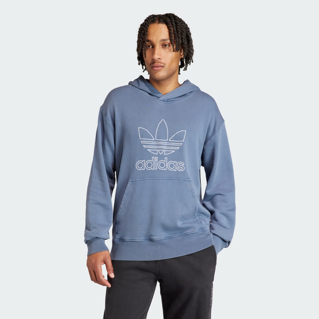 Adidas trefoil sales hoodie navy