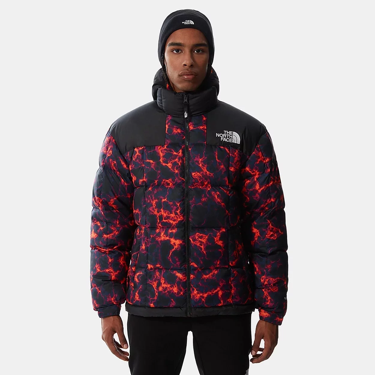 The North Face puffer lhotse reversible jacket in black