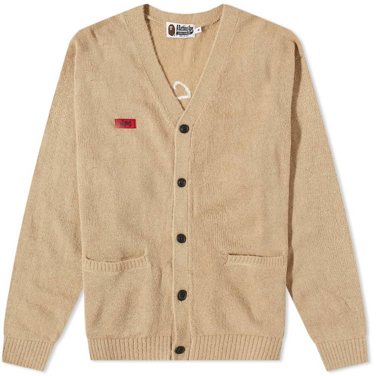 A Bathing Ape Embroidery Shaggy Knit Cardigan