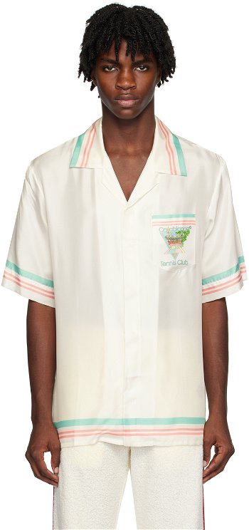 Casablanca 'Tennis Club' Icon Shirt U-MF23-SH-003-01 SILK TWILL TENN