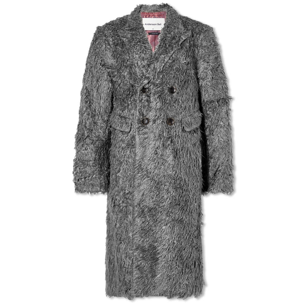 Andersson Bell Naomi Fluffy Textured Long Coat AWA490W | FLEXDOG