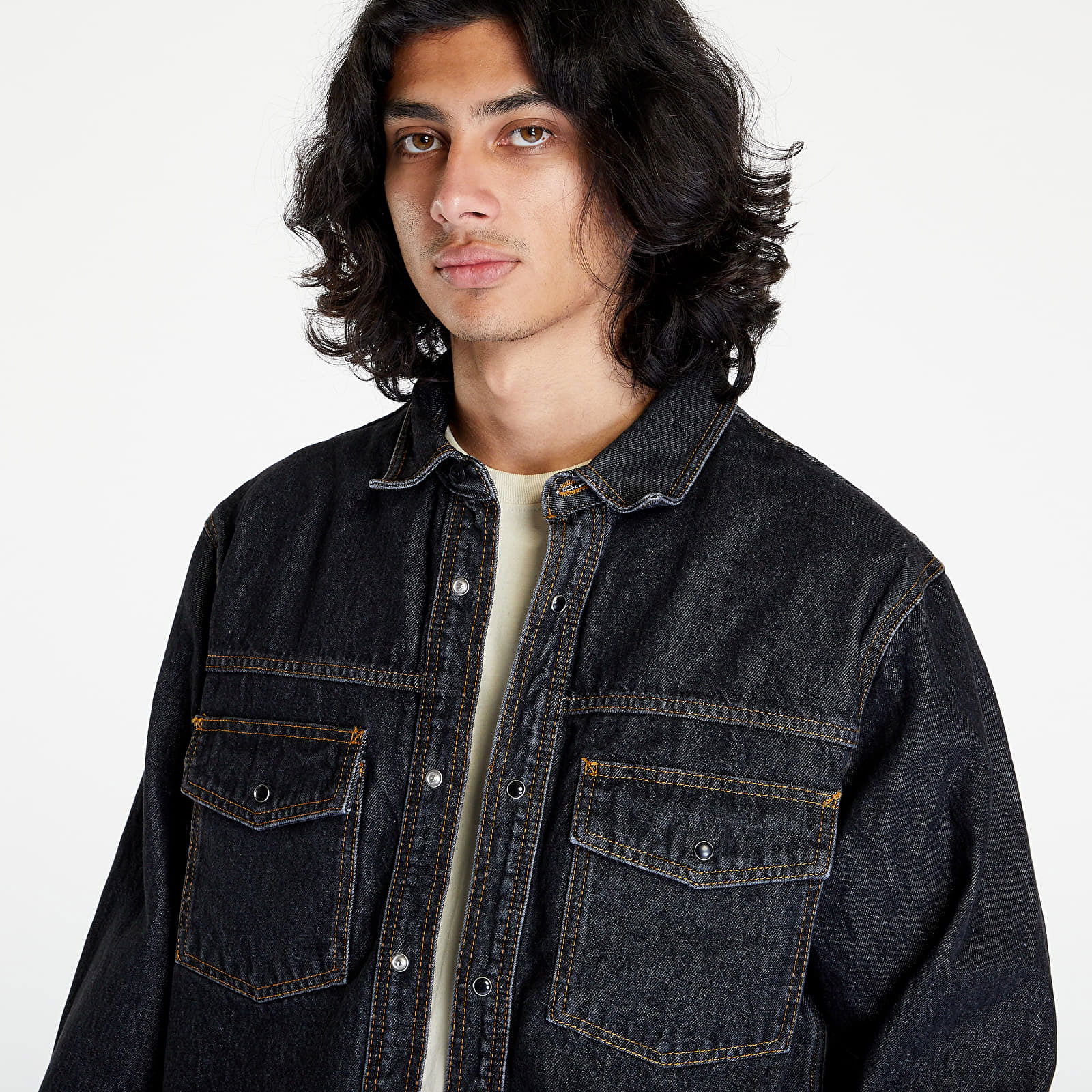 Jacket Stüssy Boxy Western Denim Shirt 1110265 washed black | FLEXDOG