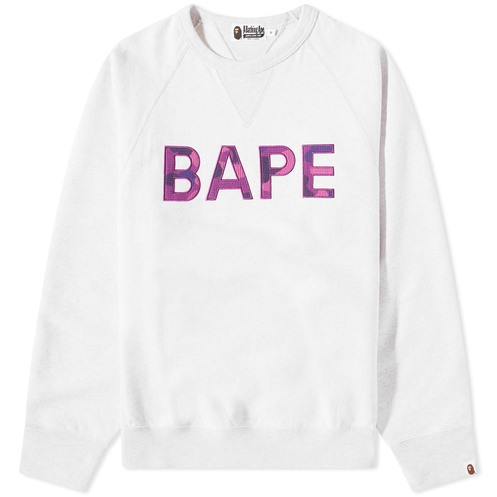 Sweatshirt BAPE Patch Relaxed Fit Crewneck Grey 001SWJ301007M-GRY