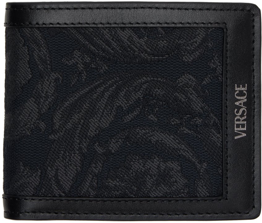 Buy Versace Jeans Couture Men Black Baroque Printed Wallet With Coin Pocket  for Men Online | The Collective