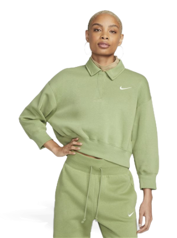 Nike Sportswear Phoenix Fleece 3/4-Sleeve Crop Polo Sweatshirt DQ5868-334