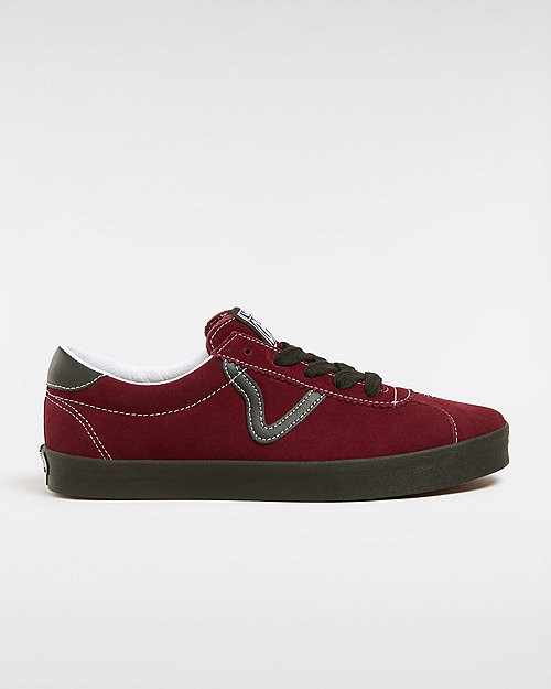 Sport Low Suede Shoes (suede Port/black) Unisex Red, Size 3