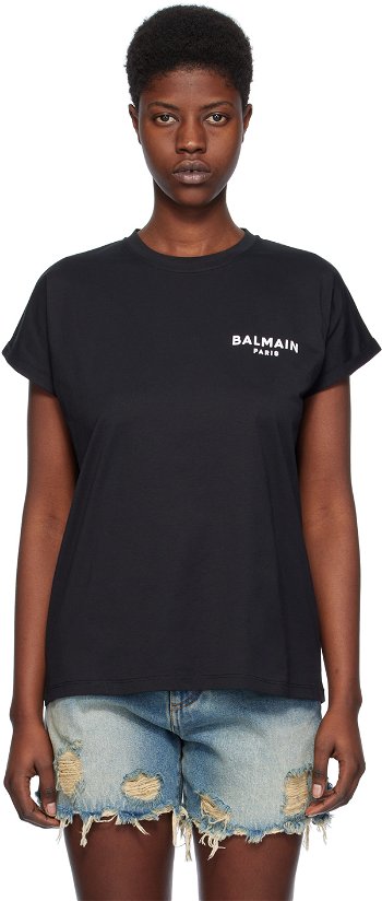 Balmain Flocked T-Shirt CF1EF010BB01