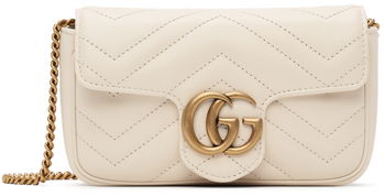 Gucci White Super Mini GG Marmont 476433 DTDCT