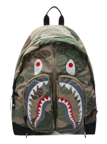 BAPE Layered Line Camo Shark Day Backpack 001BAJ801002M-BGE