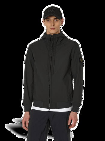 Stone Island Logo Patch Men's Hooded Jacket Black 781540522-V0029