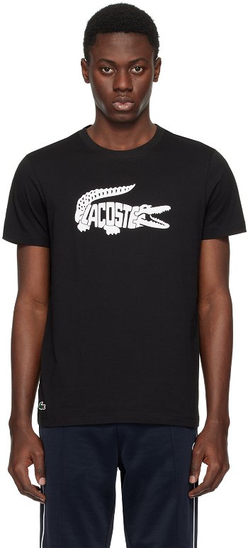 Lacoste Black Croc Print T-Shirt TH8937_258