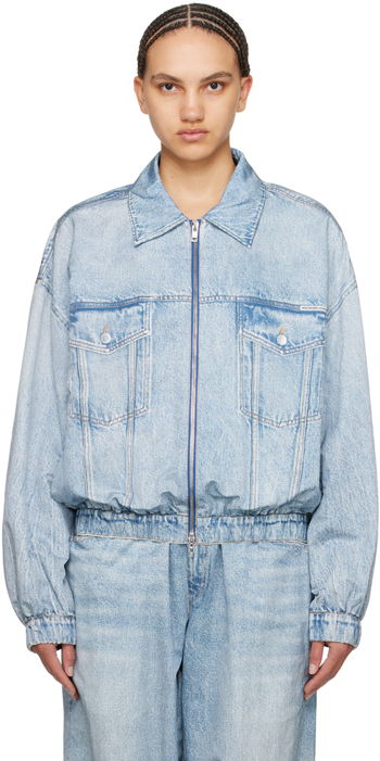 Alexander Wang Printed Denim Bomber Jacket UWC1242027