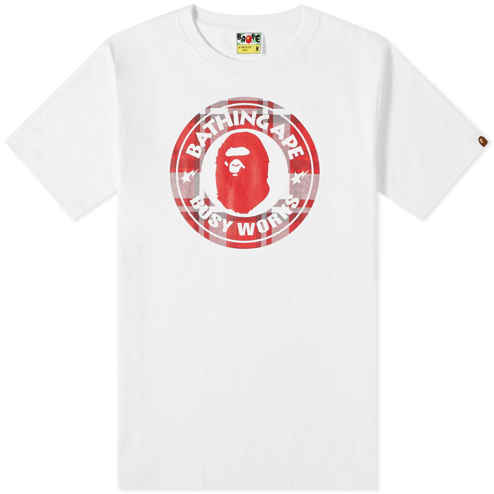 T-shirt BAPE Check Gift Busy Works Tee 001TEI201003F-WHT | FLEXDOG