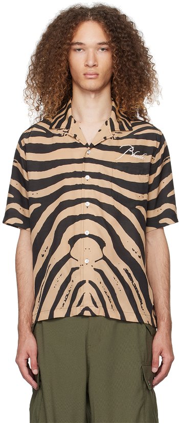 Rhude Zebra Shirt "Black & Tan" RHPS24SR12174274