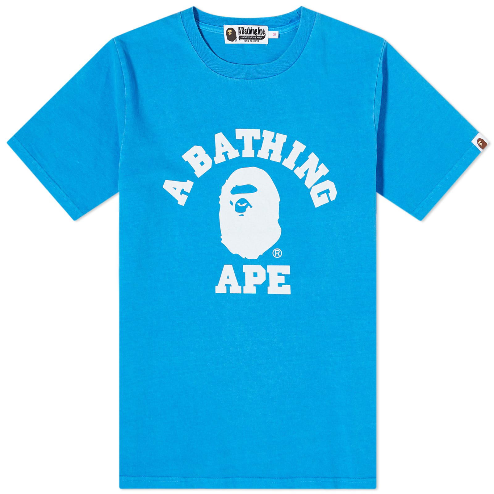 T-shirt BAPE Overdye College T-Shirt Blue 001CSJ302012L-BLE | FLEXDOG