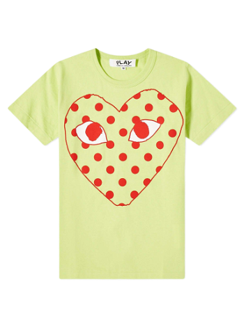 Comme des Garçons Play Red Heart Polka Dot Logo Tee P1T275-2