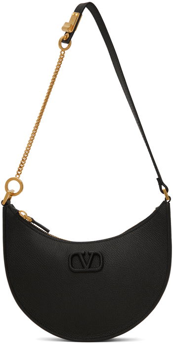 Valentino Garavani V-Logo Chain Shoulder Bag in Nero | Lord & Taylor