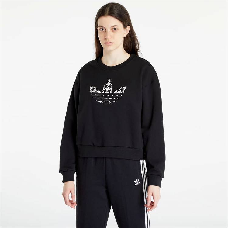 Sweatshirt adidas Originals FLEXDOG | Long Infill Houndstooth Graphic Sleeve Sweatshirt IC5147 Trefoil