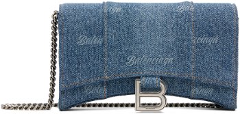 Balenciaga Blue Hourglass Wallet On Chain Bag 656050 2AANZ