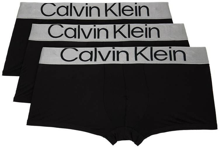 Boxers CALVIN KLEIN Underwear Three-Pack Black Reconsidered Steel Boxers  NB3074G